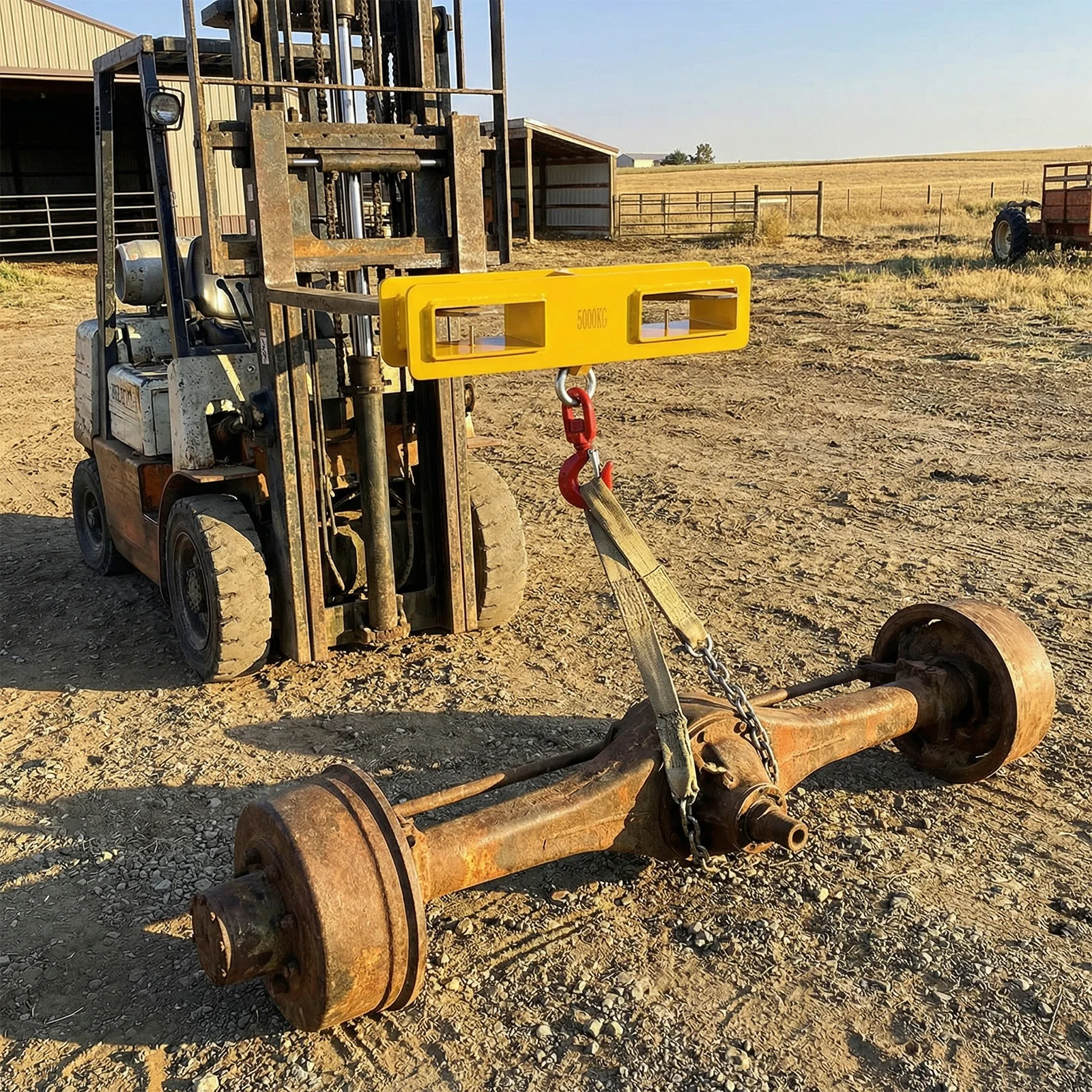 Forklift Lifting Hook Fork Lifting Attachment with Trailer Hitch Dual Fork Mount (MAX 10 Tons) for Lifter Claws
Forklift Lifting Hook Fork Lifting Attachment with Trailer Hitch Dual Fork Mount (MAX 10 Tons) for Lifter Claws