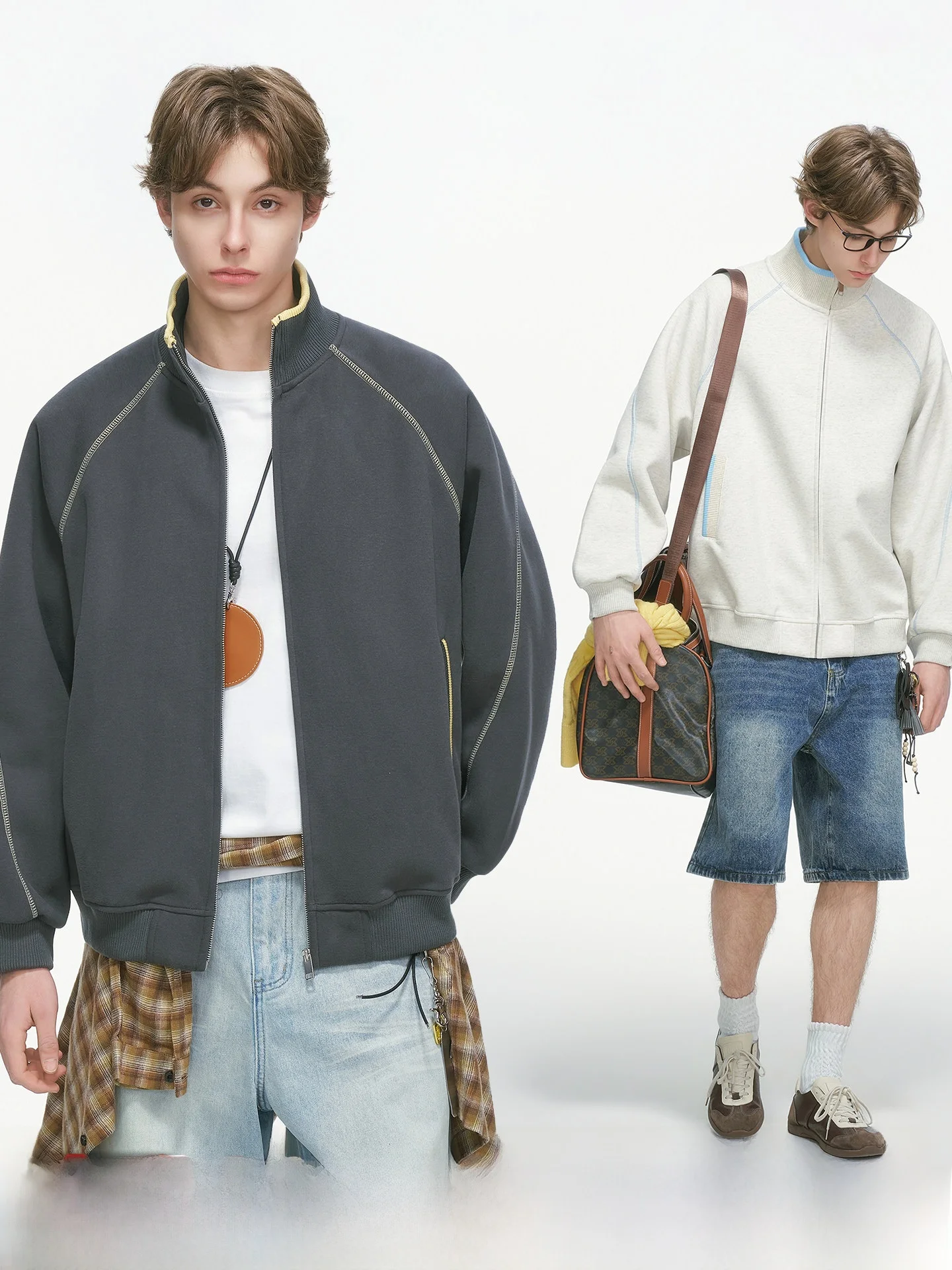 Dream Made American Style Hsu Line Stand Collar Open Cardigan Sweatshirt Men Spring Autumn Heavy Casual Sports Jacket
Dream Made American Style Hsu Line Stand Collar Open Cardigan Sweatshirt Men Spring Autumn Heavy Casual Sports Jacket
