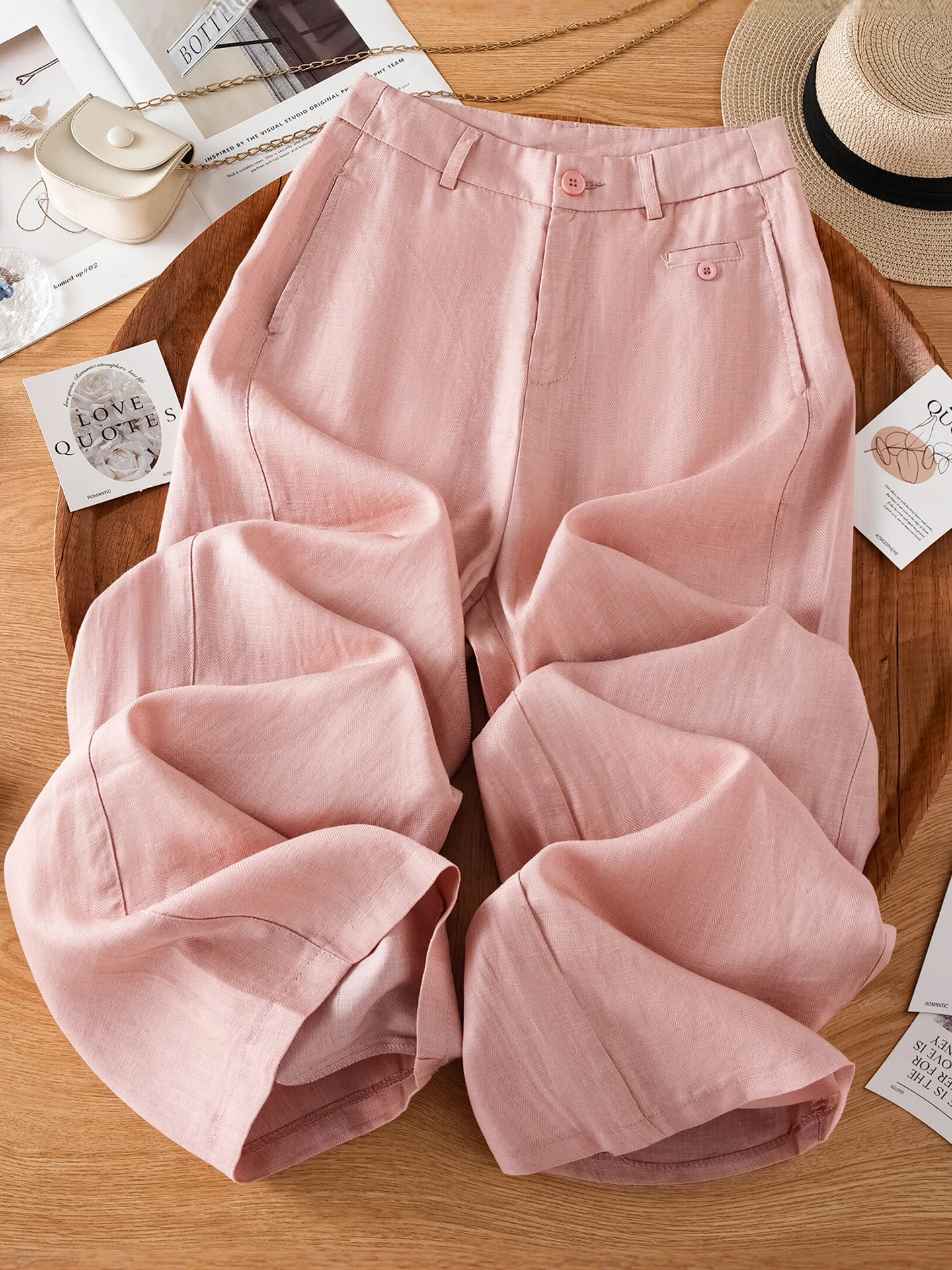 High Waist Slimming Casual Wide Leg Pants Summer Thin New Style Popular Dreamy Elegant Casual Pants Linen Women's Jeans
High Waist Slimming Casual Wide Leg Pants Summer Thin New Style Popular Dreamy Elegant Casual Pants Linen Women's Jeans