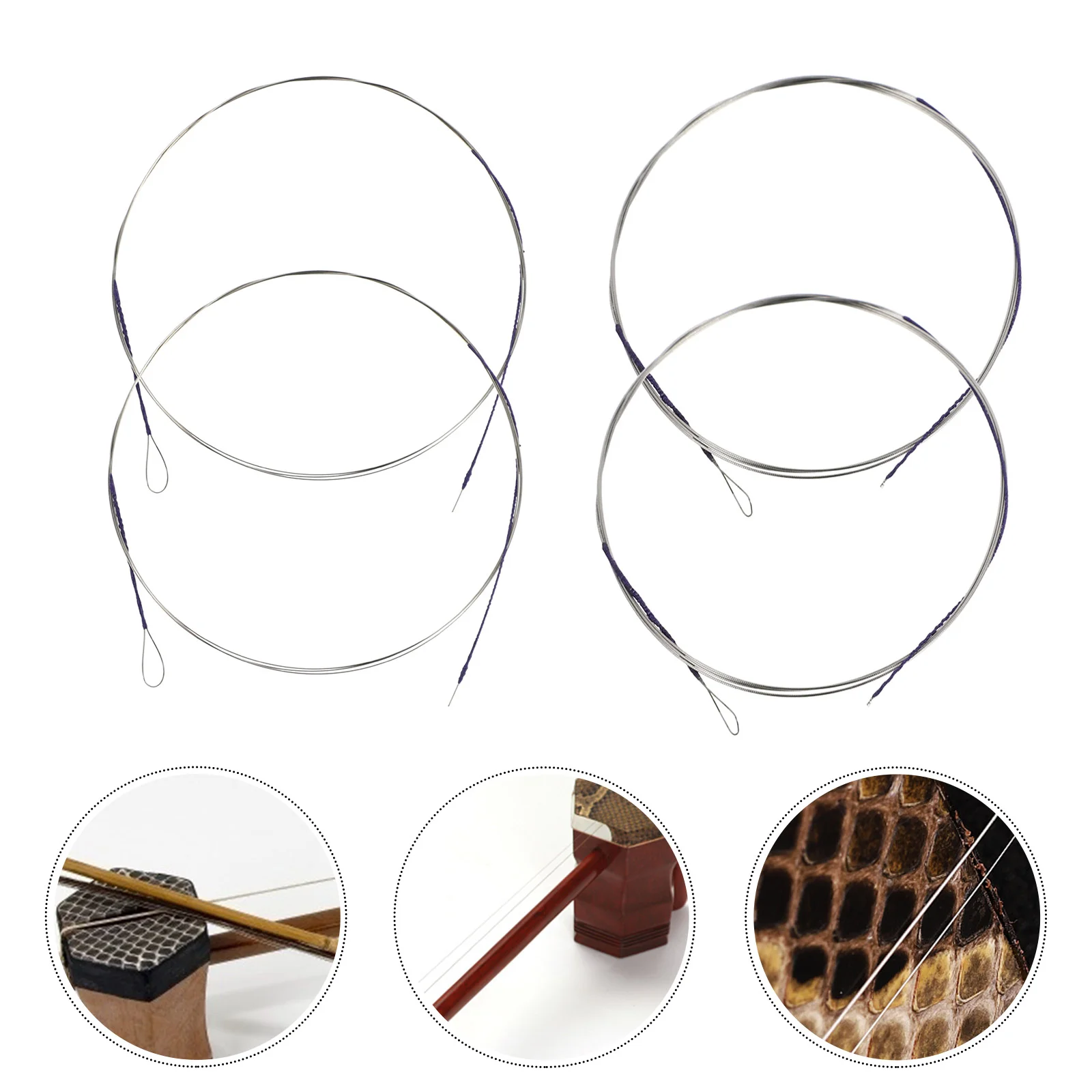 4pcs Professional Erhu Strings Music Wire Sturdy Strings Erhu Strings (Assorted Color) Erhu Strings Full Set
4pcs Professional Erhu Strings Music Wire Sturdy Strings Erhu Strings (Assorted Color) Erhu Strings Full Set