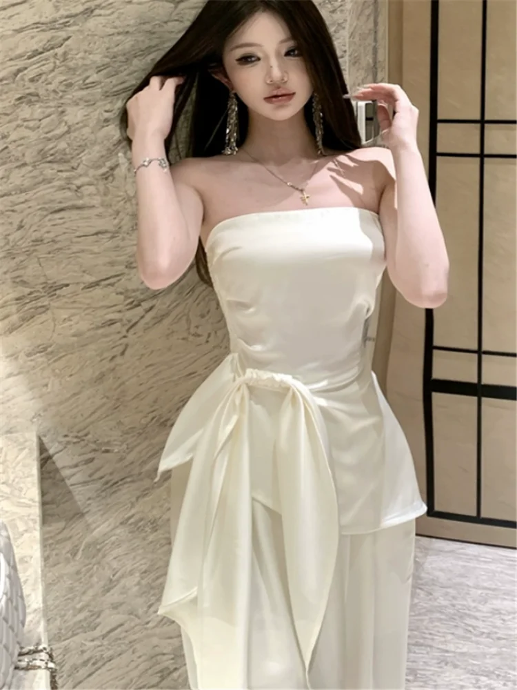 Celebrity Women New Summer 2 Piece Suits Sleeveless Strapless Irregular Vest Top&High Waist Wide Leg Long Pants Elegant 2pc Sets
Celebrity Women New Summer 2 Piece Suits Sleeveless Strapless Irregular Vest Top&High Waist Wide Leg Long Pants Elegant 2pc Sets