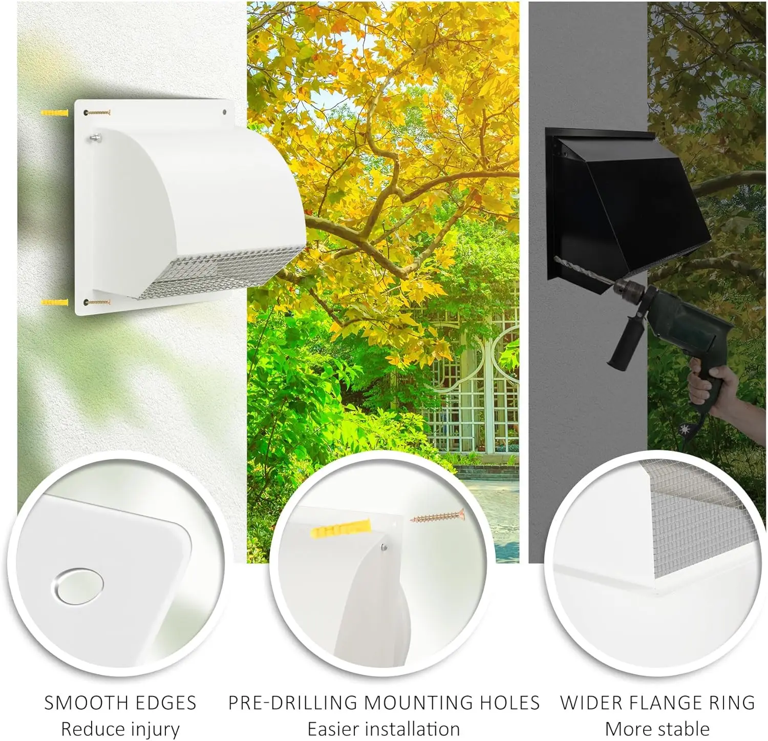 10 inch Steel Hooded Wall Vent with Screen,Arc-Shaped Wall Vent for Ventilation and Exhaust,Suit for Residential Housing
10 inch Steel Hooded Wall Vent with Screen,Arc-Shaped Wall Vent for Ventilation and Exhaust,Suit for Residential Housing