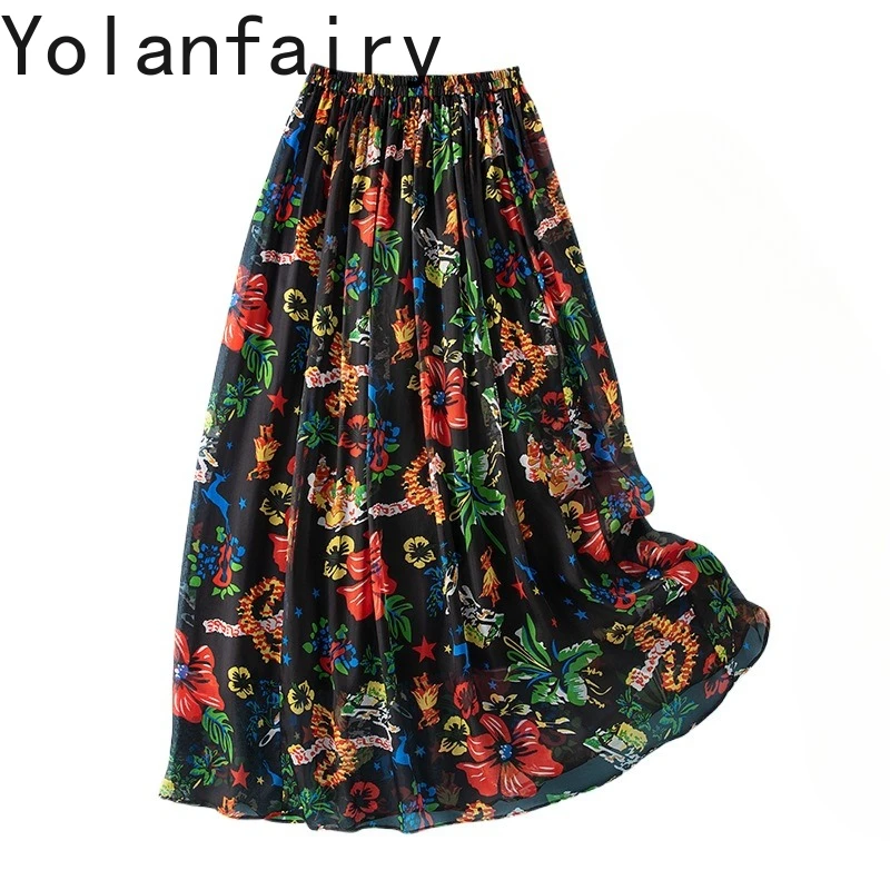 YOLANFAIRY 100% натуральные шелковые юбки из тутового шелкопряда для женщин, модная юбка с принтом 2026 года, летняя одежда, элегантная юбка с эластичной талией для женщин
YOLANFAIRY 100% натуральные шелковые юбки из тутового шелкопряда для женщин, модная юбка с принтом 2026 года, летняя одежда, элегантная юбка с эластичной талией для женщин