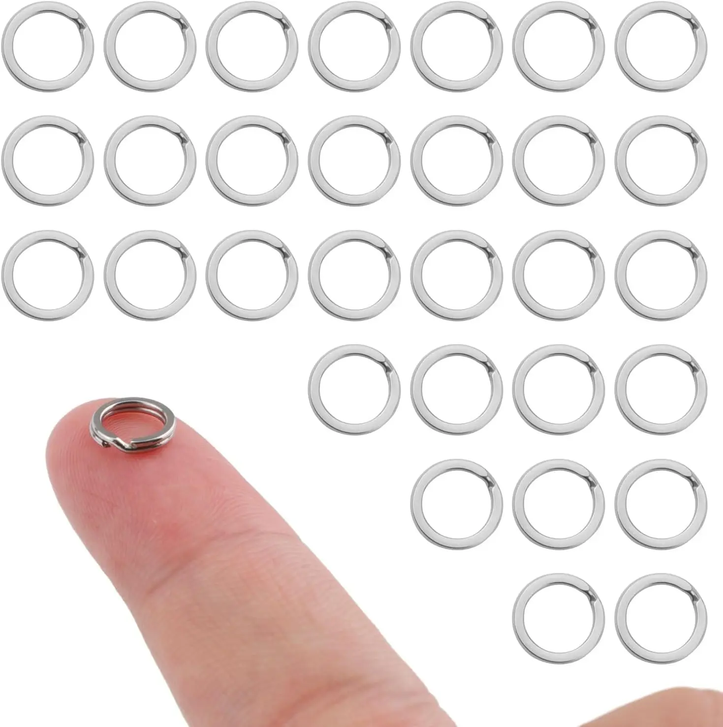 30pcs 8mm Stainless Steel Split Rings for Keychains & Jewelry Making
30pcs 8mm Stainless Steel Split Rings for Keychains & Jewelry Making
