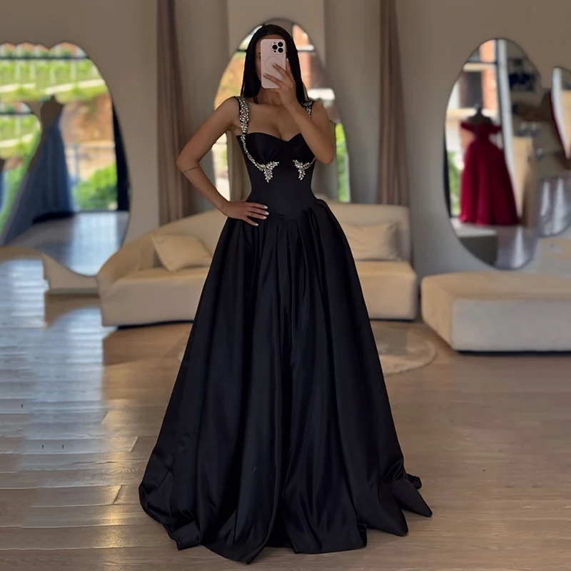 Thinyfull Black A-Line Prom Dresses Sweetheart Backless Beading Evening Dress Formal Night Cocktail Party Prom Gown Customized
Thinyfull Black A-Line Prom Dresses Sweetheart Backless Beading Evening Dress Formal Night Cocktail Party Prom Gown Customized