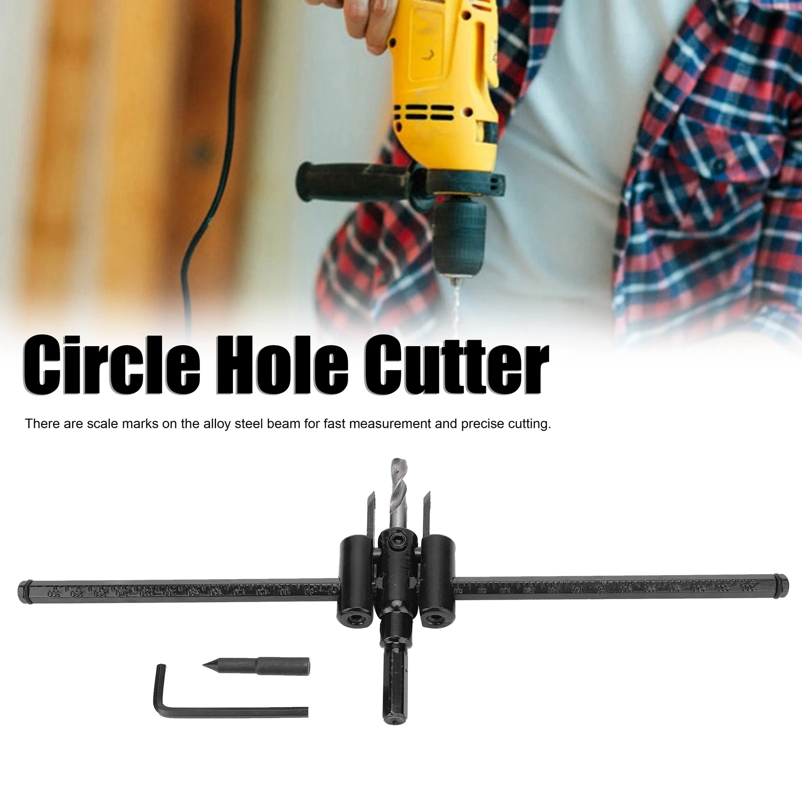 Adjustable Hole Cutter Saw Kit Alloy Steel DIY Round Cutting for Wood Plastic Board Drill Bit Saw Variable Diameter Hole Opener
Adjustable Hole Cutter Saw Kit Alloy Steel DIY Round Cutting for Wood Plastic Board Drill Bit Saw Variable Diameter Hole Opener