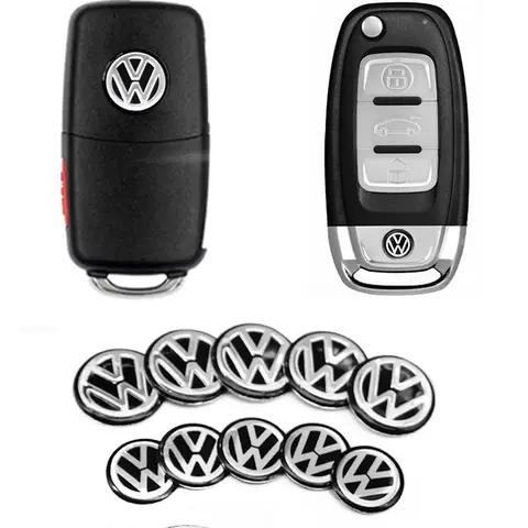 11mm 14mm Car Key Emblem Sticker Control Key Logo Decal For Volkswagen VW RLine GTI Golf 5 6 7 Polo Caddy Passat B6 Tiguan Jetta