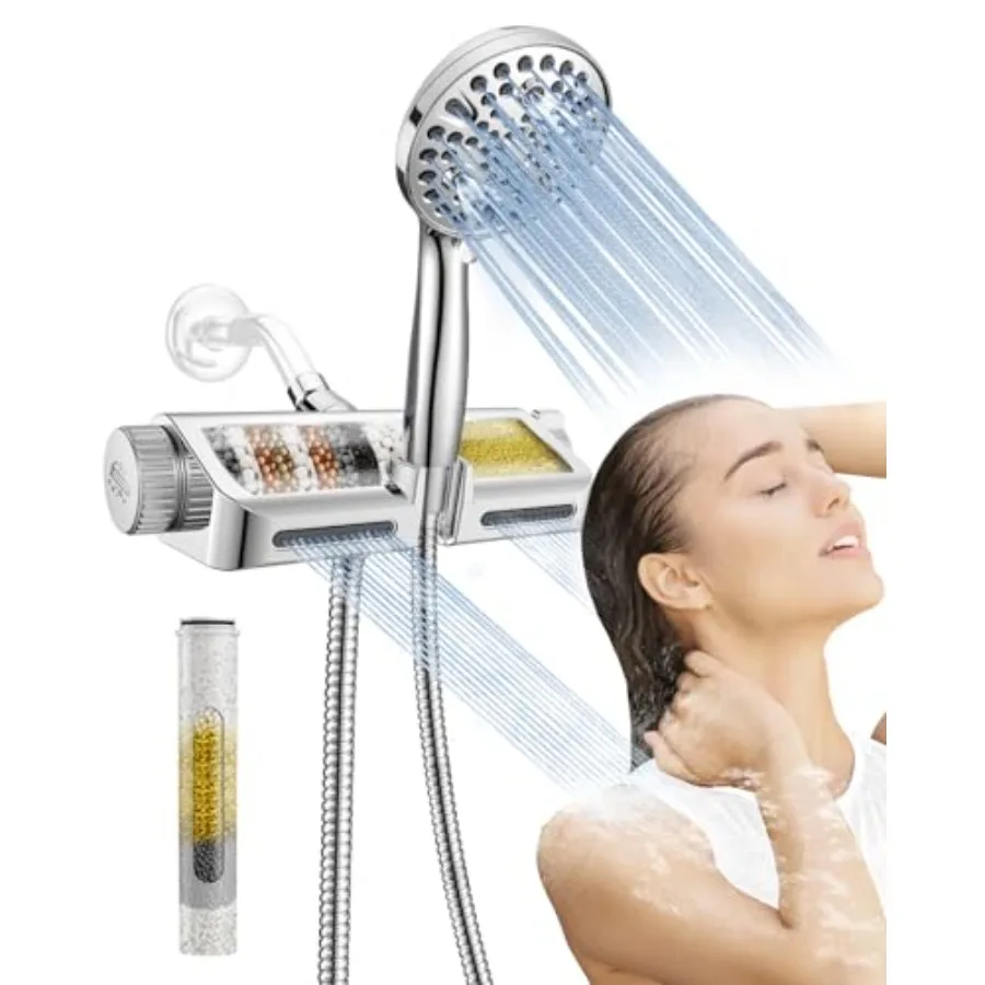 Filtered Shower Head with Handheld Combo - Dual 2-in-1 Spa System with Massage Shower and 10 Modes Hand Held Shower High Pressu
Filtered Shower Head with Handheld Combo - Dual 2-in-1 Spa System with Massage Shower and 10 Modes Hand Held Shower High Pressu