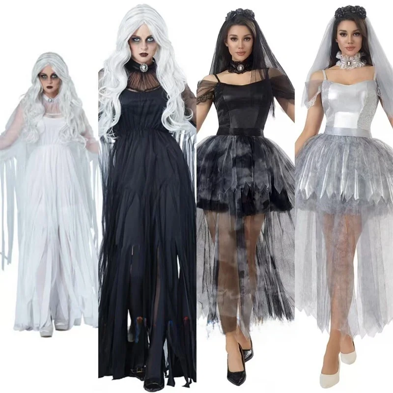 Halloween Zombie Devil Bridegroom Skirt Adult Witch Costume Mummy Bar Performance Clothes Women's Traditional Chinese Costume
Halloween Zombie Devil Bridegroom Skirt Adult Witch Costume Mummy Bar Performance Clothes Women's Traditional Chinese Costume