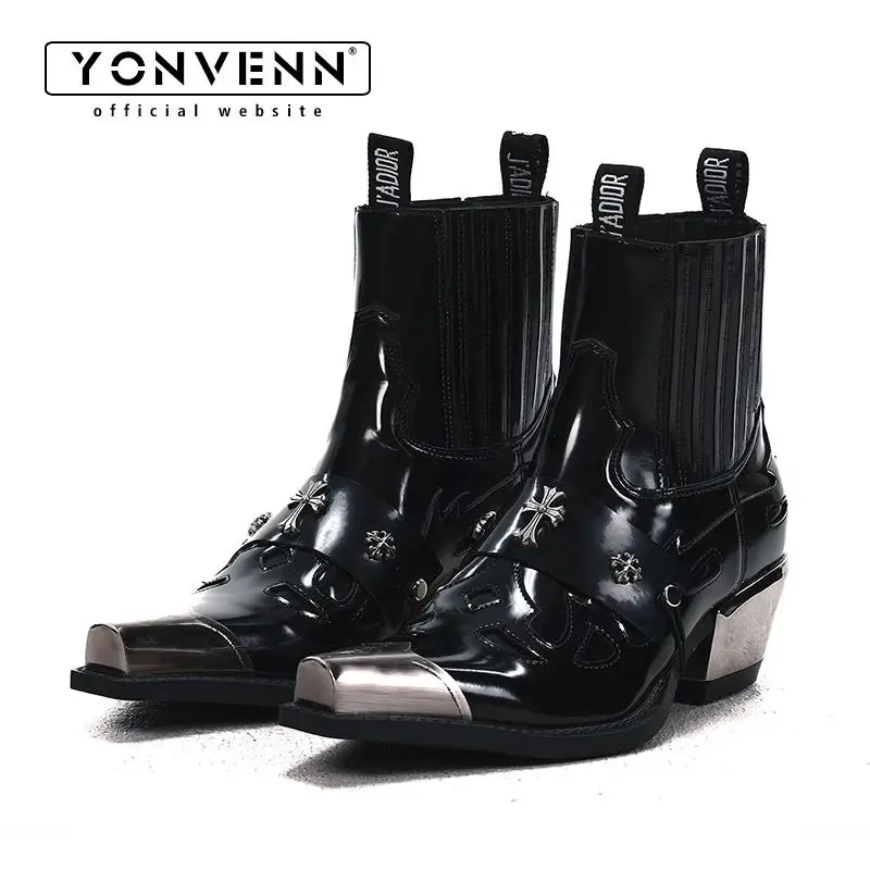 Minority punk style Western metal toe Chelsea boots trendy men's and women's black leather short boots with a sense of luxury
Minority punk style Western metal toe Chelsea boots trendy men's and women's black leather short boots with a sense of luxury