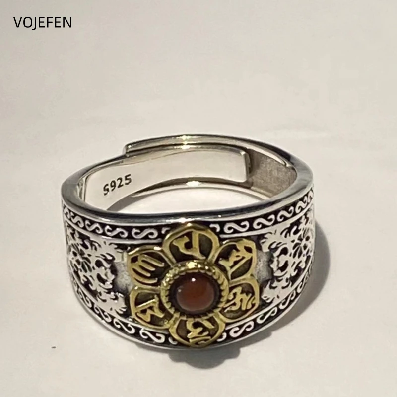 VOJEFEN 100% 925 Silver Ring Buddhist Pattern Lotus Red Agate Luxury Designer Vintage High Quality Brands Ruby Stone Rings Jewel
VOJEFEN 100% 925 Silver Ring Buddhist Pattern Lotus Red Agate Luxury Designer Vintage High Quality Brands Ruby Stone Rings Jewel