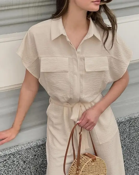 Женский комбинезон 2026 Весна Новинка: Легкий, фактурный, цвета хаки, с эффектом мятой ткани, с завязками на талии, с коротким рукавом, повседневный
Женский комбинезон 2026 Весна Новинка: Легкий, фактурный, цвета хаки, с эффектом мятой ткани, с завязками на талии, с коротким рукавом, повседневный