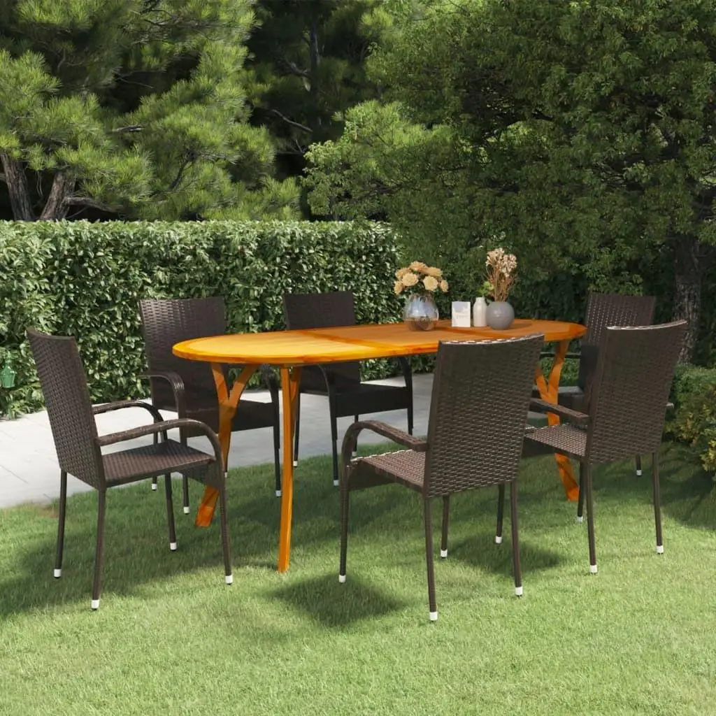 7-Piece Brown Outdoor Patio Dining Set for Stylish Garden and Terrace - Durable & Elegant Design
7-Piece Brown Outdoor Patio Dining Set for Stylish Garden and Terrace - Durable & Elegant Design