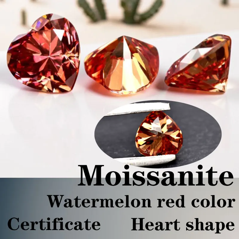 Moissanite Heart Cut VVS1 Synthetic Gemstone Waternelon Red Color with Certificate Unnatural
Moissanite Heart Cut VVS1 Synthetic Gemstone Waternelon Red Color with Certificate Unnatural