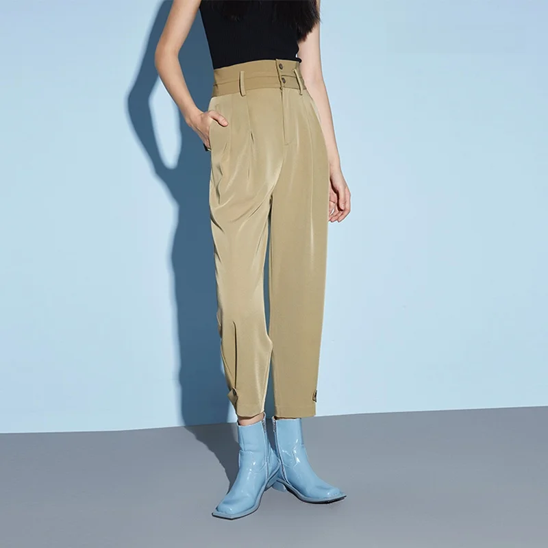 High Waist Straight Leg Casual Pants Women's Loose Slimming Cuffed Trousers XMOOM Autumn New Sle Comfortable Faion
High Waist Straight Leg Casual Pants Women's Loose Slimming Cuffed Trousers XMOOM Autumn New Sle Comfortable Faion