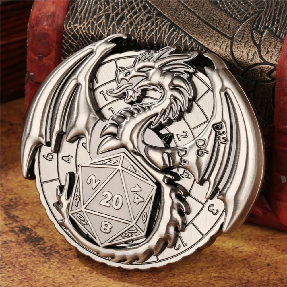 7-in-1 Flying Dragon Pattern Wheel Rotating Numbers DND Metal Dice, Fingertip rotating wheel DND dice
7-in-1 Flying Dragon Pattern Wheel Rotating Numbers DND Metal Dice, Fingertip rotating wheel DND dice