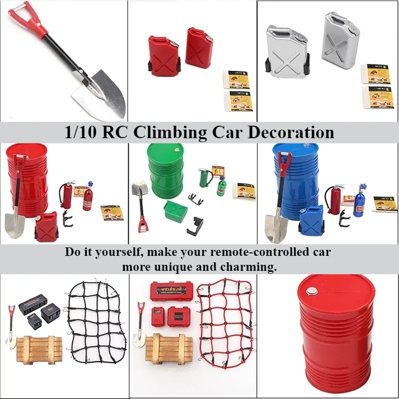 Realistic Styling Decoration Pack Suitcase Oil Pot Spade For 1/10 Off Road Crawler TRX4 SCX10 MN D90 RC Car Decor Components
Realistic Styling Decoration Pack Suitcase Oil Pot Spade For 1/10 Off Road Crawler TRX4 SCX10 MN D90 RC Car Decor Components