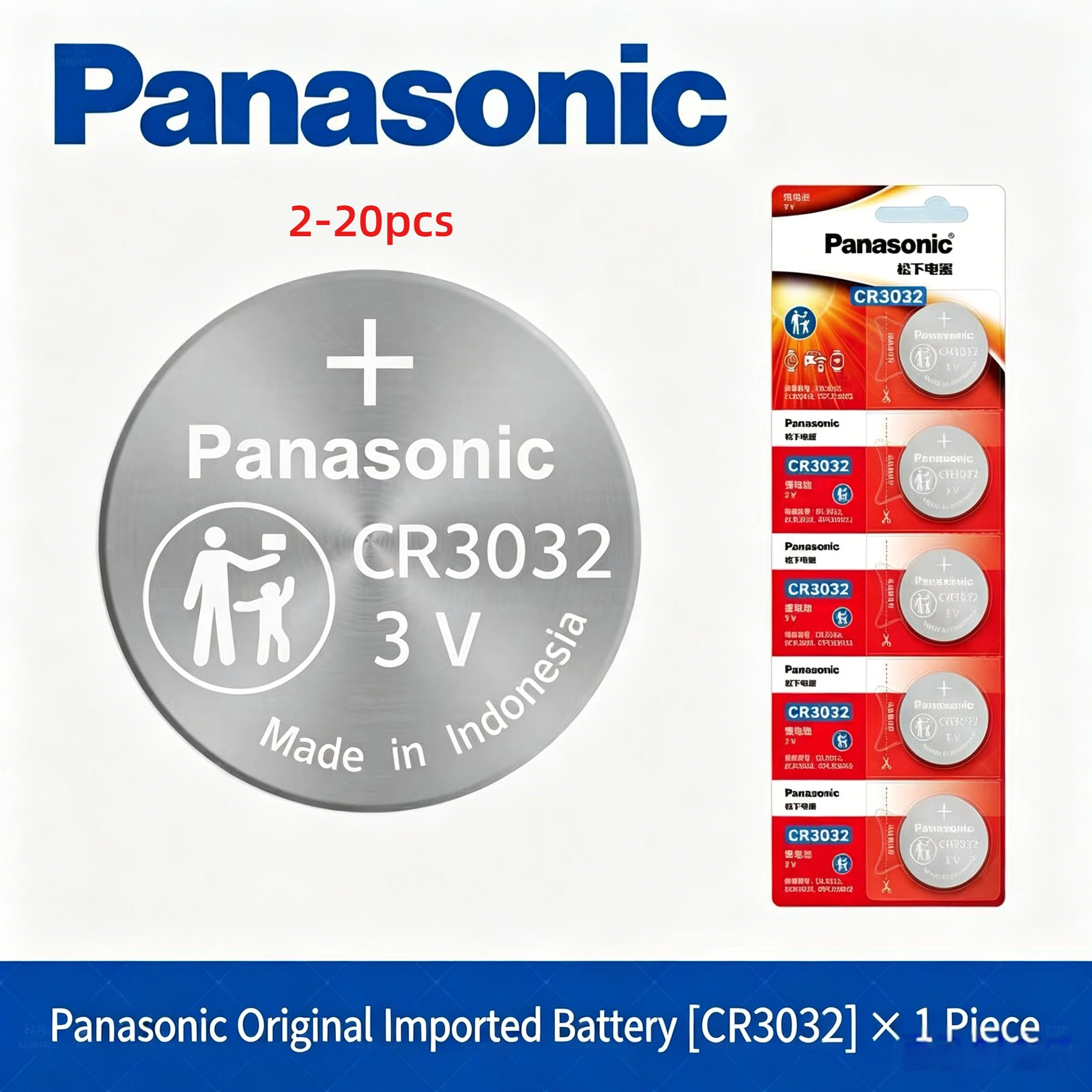 Panasonic 2-30PCS CR3032 Button Battery 3V Access Card Suitable for High-voltage Test Pen Touareg Car Key Remote Control
Panasonic 2-30PCS CR3032 Button Battery 3V Access Card Suitable for High-voltage Test Pen Touareg Car Key Remote Control