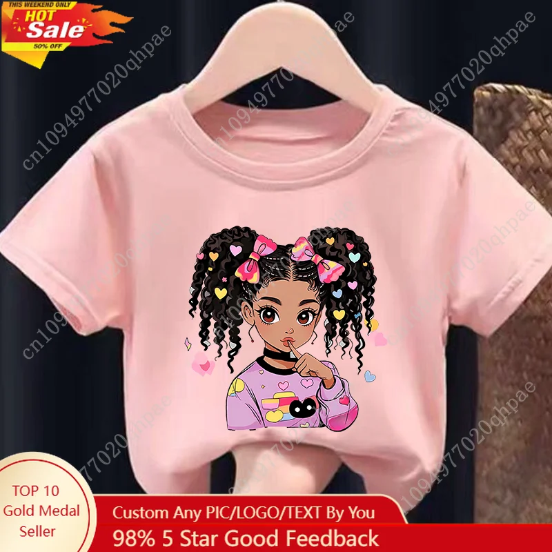 Colorful Cute BLACK GIRL Print Girls Soft and Stretchy Round Neck Short Sleeve T-shirt Kids Clothes Clothes Girls Clothes Bs
Colorful Cute BLACK GIRL Print Girls Soft and Stretchy Round Neck Short Sleeve T-shirt Kids Clothes Clothes Girls Clothes Bs