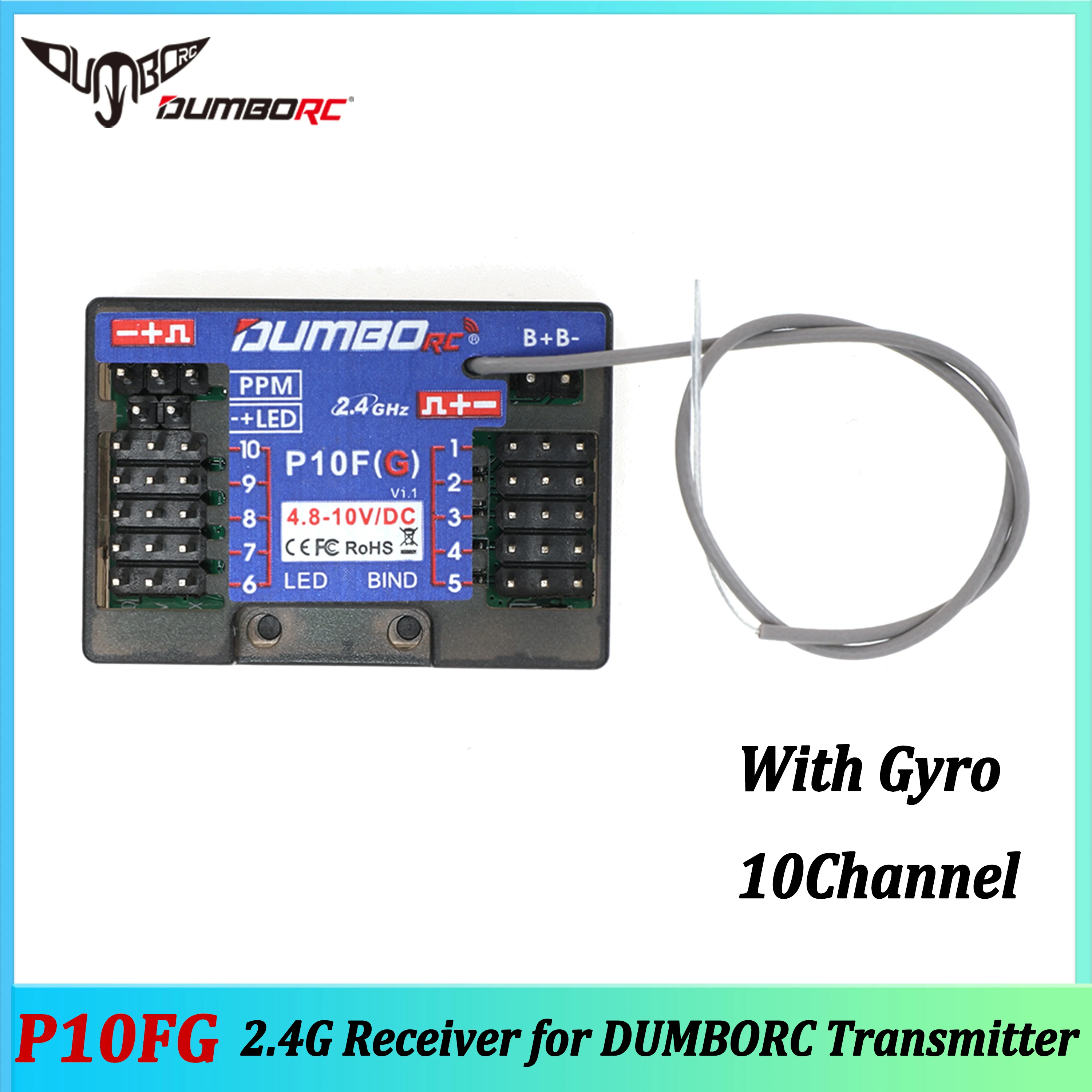 DUMBORC P10FG 10CH 2.4GHz Gyro Receiver Voltage Return for X10P-350 DDF-350 X6 X4 Transmitter Remote Control RC Car Boat Vehicle
DUMBORC P10FG 10CH 2.4GHz Gyro Receiver Voltage Return for X10P-350 DDF-350 X6 X4 Transmitter Remote Control RC Car Boat Vehicle
