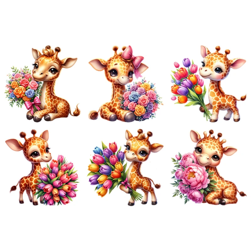 Cute Giraffe charming flowerIron on Transfers For Clothing Heat Transfer Stickers Fusible Patch T-Shirts T-shirt Decor Appliqued
Cute Giraffe charming flowerIron on Transfers For Clothing Heat Transfer Stickers Fusible Patch T-Shirts T-shirt Decor Appliqued
