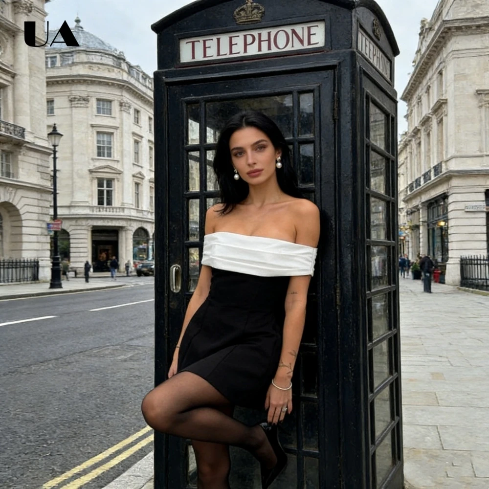 Elegant Color Block Off-the-shoulder Mini Party Dress with Bow Trendy Slash Neck Long Dress for Woman Simple Fit-and-flare Dress
Elegant Color Block Off-the-shoulder Mini Party Dress with Bow Trendy Slash Neck Long Dress for Woman Simple Fit-and-flare Dress