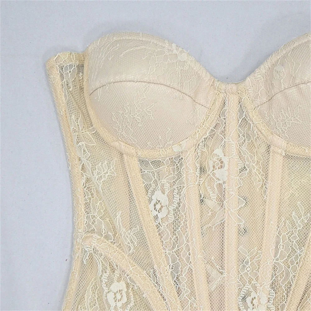 Women Mesh Overbust Corset Bra Cup Push Up Breast Floral Lace Bodice Sexy Transparent Fishbone Strapless Bustiers Top
Women Mesh Overbust Corset Bra Cup Push Up Breast Floral Lace Bodice Sexy Transparent Fishbone Strapless Bustiers Top