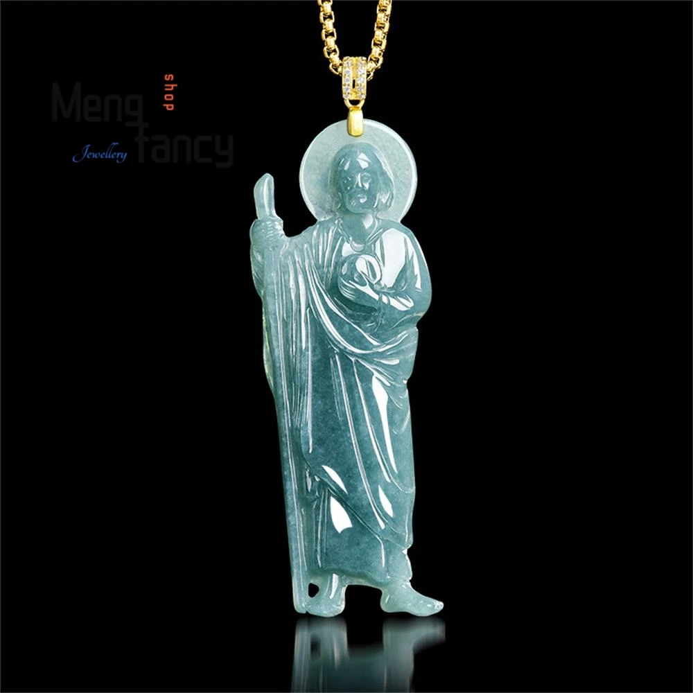 Natural Genuine Blue Jadeite Blue Water St. Jude Dautour Ice-quality Gemstone Pendant National Style High-grade Fashion Jewelry
Natural Genuine Blue Jadeite Blue Water St. Jude Dautour Ice-quality Gemstone Pendant National Style High-grade Fashion Jewelry