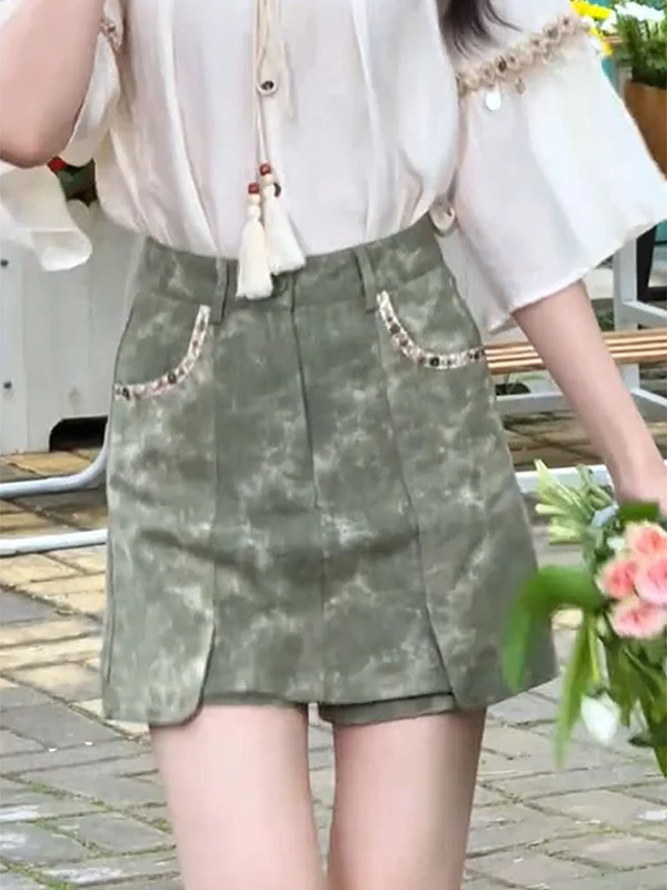Ladies High Waist A-Line Skirt Spring Summer Autumn Denim Short Skirt Pants Slimming Elegant Commute Korean Style
Ladies High Waist A-Line Skirt Spring Summer Autumn Denim Short Skirt Pants Slimming Elegant Commute Korean Style