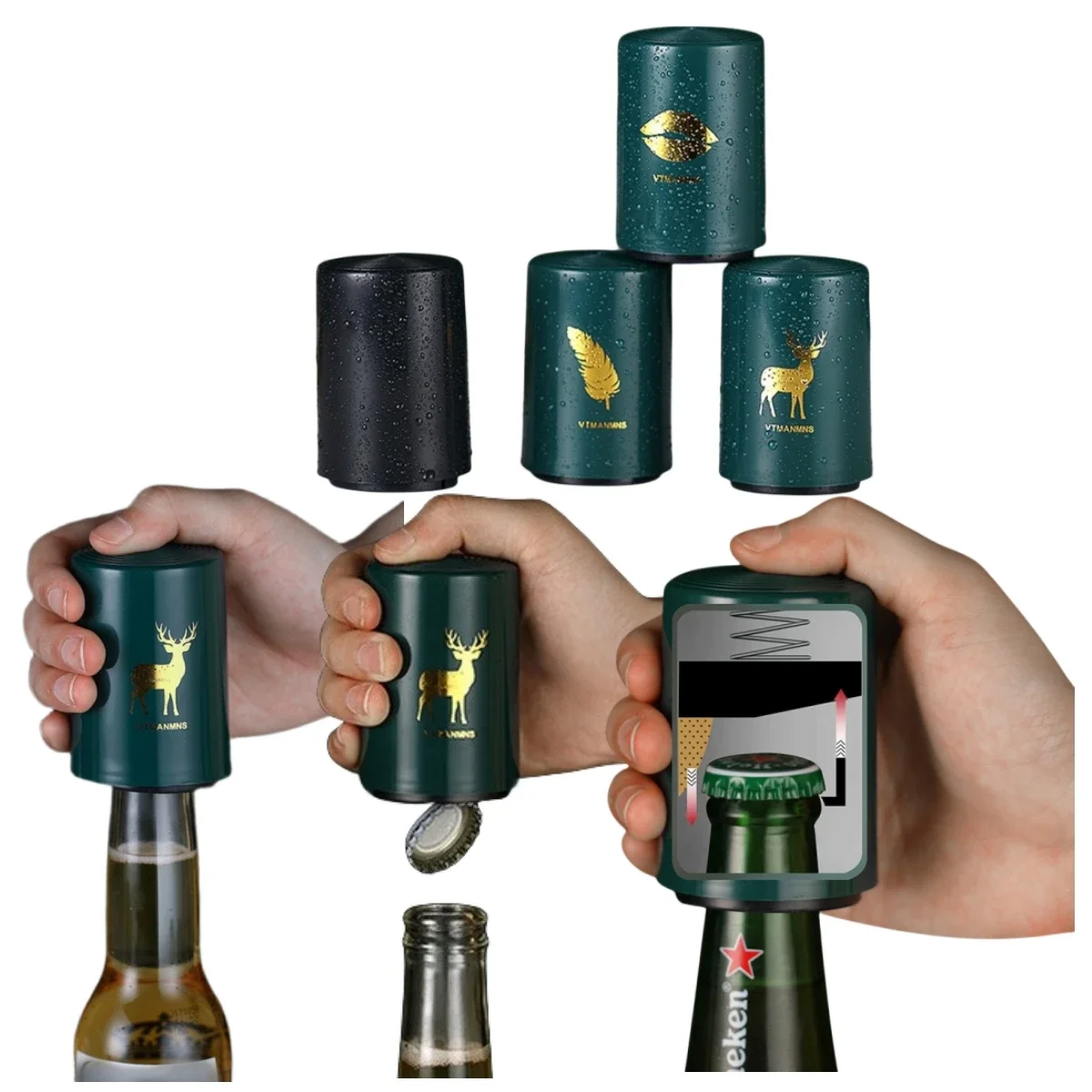 Creative Magnetic Automatic Beer Bottle Opener Kitchen Stainless Steel Press Lid Beer Corkscrew Tools Portable Bar Gadgets
Creative Magnetic Automatic Beer Bottle Opener Kitchen Stainless Steel Press Lid Beer Corkscrew Tools Portable Bar Gadgets