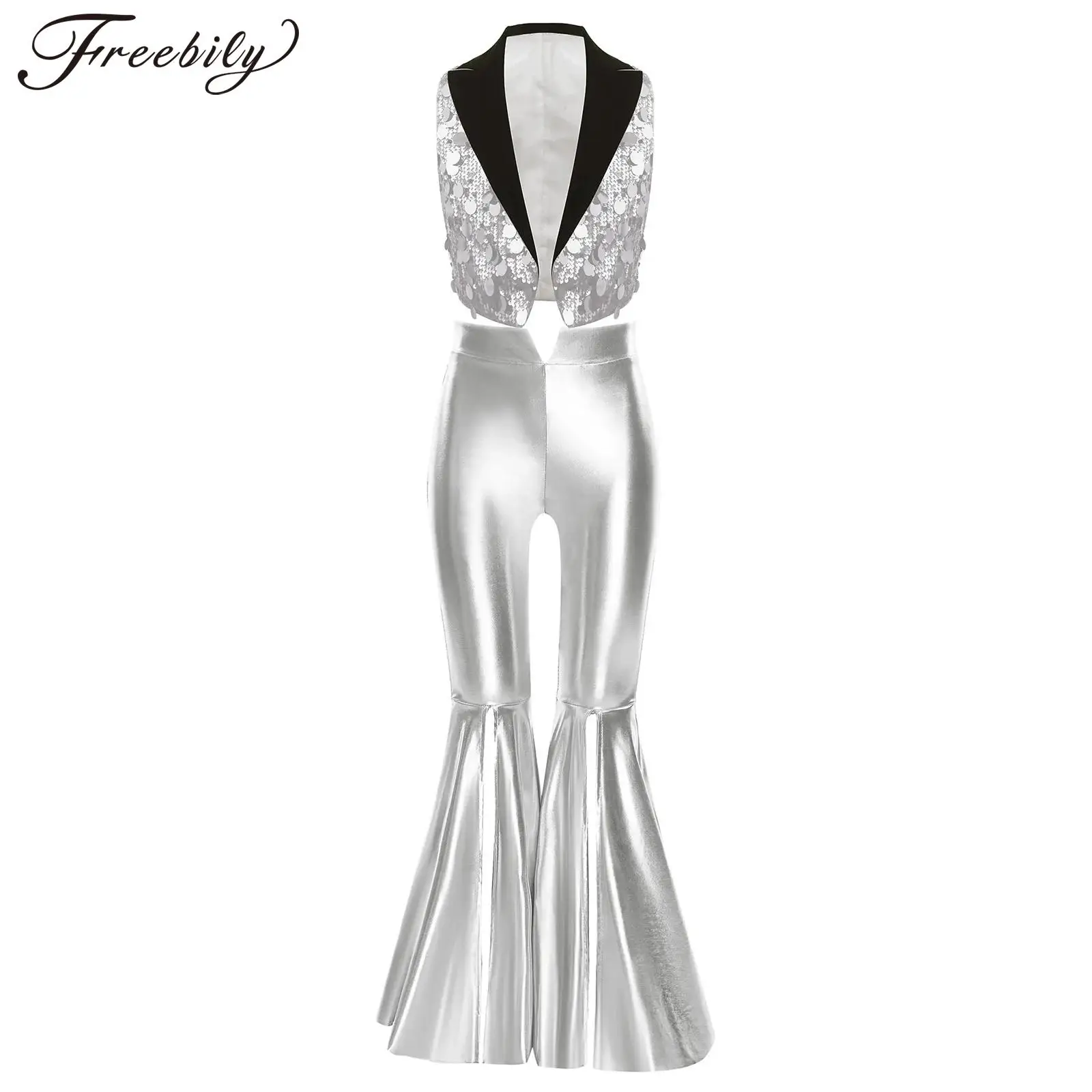 Girl's Jazz Dance Costume Stage Performance Streetwear Kids Metallic Shiny Hip Hop Party Clothes Sequins 80s 70s Disco Outfit
Girl's Jazz Dance Costume Stage Performance Streetwear Kids Metallic Shiny Hip Hop Party Clothes Sequins 80s 70s Disco Outfit