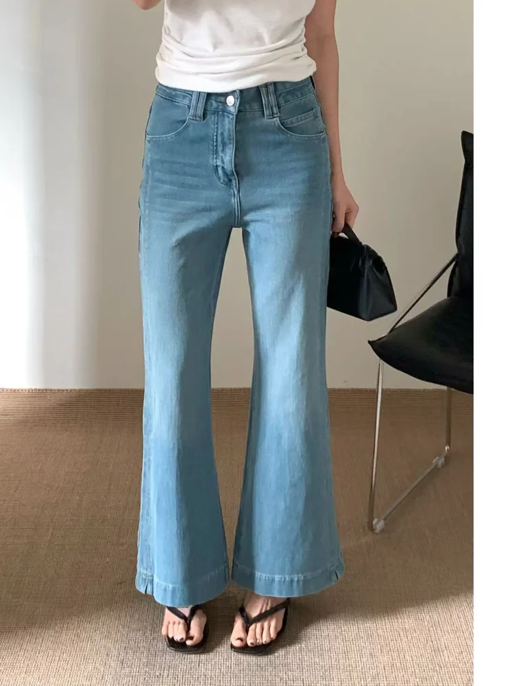 Memory Bell Bottoms Light Blue Women's Jeans Versatile Slimming mid Waist Straight Leg Casual Spring Summer Denim Shorts
Memory Bell Bottoms Light Blue Women's Jeans Versatile Slimming mid Waist Straight Leg Casual Spring Summer Denim Shorts