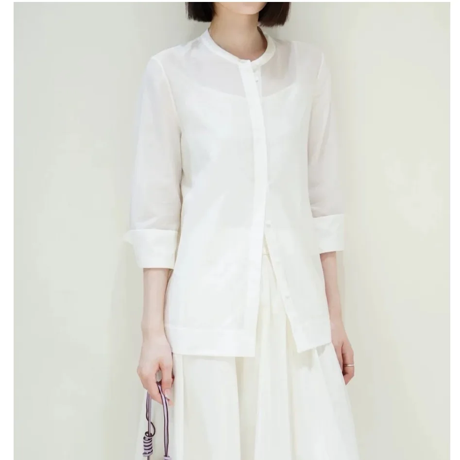 Dave&di Simple Commuting Silk Cotton Kegen Solid Color Lining Round Neck Long Sleeved Shirt Top Woman Clothes Shirts
Dave&di Simple Commuting Silk Cotton Kegen Solid Color Lining Round Neck Long Sleeved Shirt Top Woman Clothes Shirts