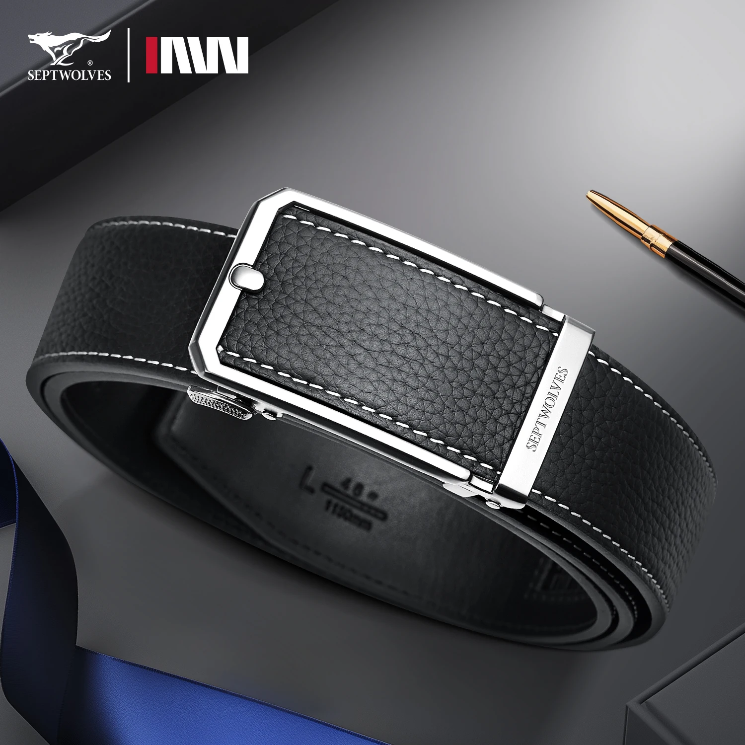 Septwolves мужские деловые ремни из коровьей кожи, модные ремни 3,5 см, золотой дизайн, ширина, автоматическая пряжка с коробкой, подарок для отца и любовника
Septwolves мужские деловые ремни из коровьей кожи, модные ремни 3,5 см, золотой дизайн, ширина, автоматическая пряжка с коробкой, подарок для отца и любовника