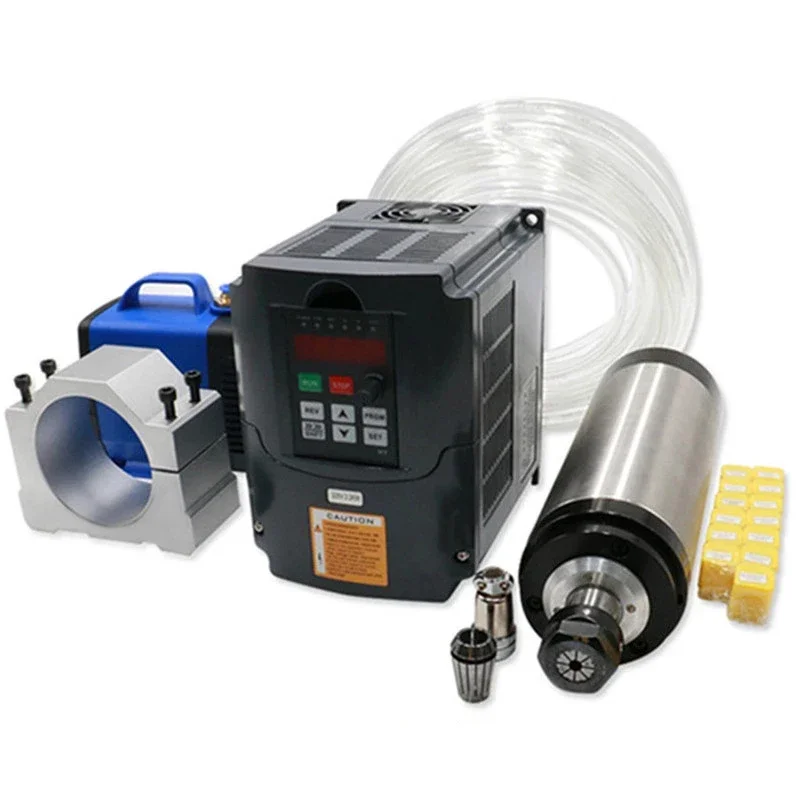CNC Milling Spindle Motor 1.5/2.2/0.8/3KW Water Cooled &VFD/inverter Driver Speed Control +ER11 ER16 ER20
CNC Milling Spindle Motor 1.5/2.2/0.8/3KW Water Cooled &VFD/inverter Driver Speed Control +ER11 ER16 ER20