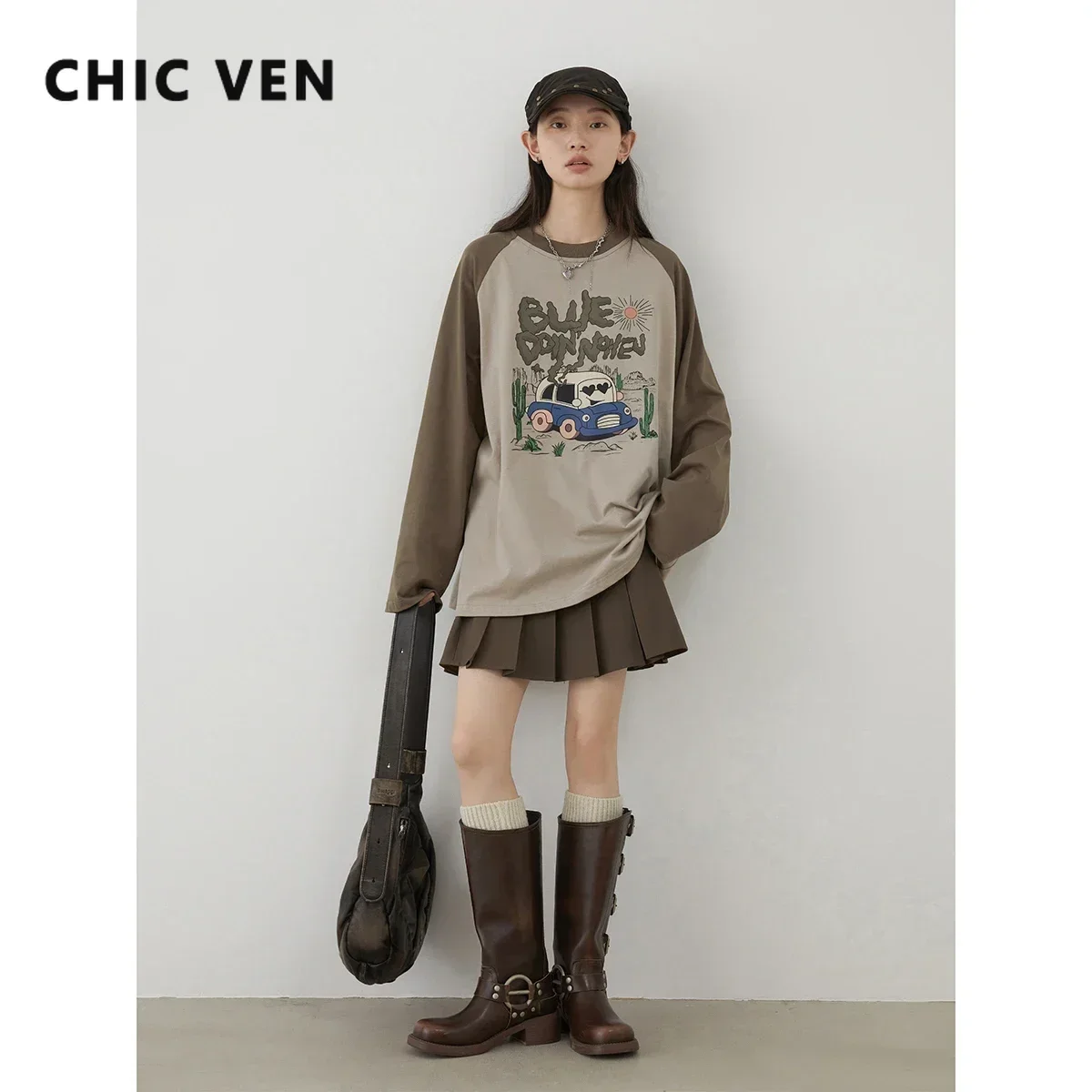 CHIC VEN Women T-shirts Casual Loose O-Neck Long Sleeved Tees Raglan Sleeves Cartoon Printed Female Tops Autumn Winter 2025
CHIC VEN Women T-shirts Casual Loose O-Neck Long Sleeved Tees Raglan Sleeves Cartoon Printed Female Tops Autumn Winter 2025