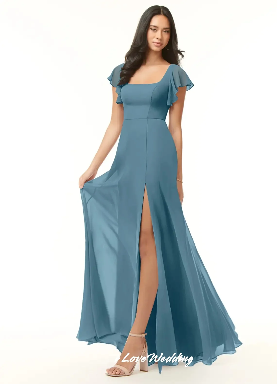 Elegant Square Neck Bridesmaid Dresses 2025 Chiffon Cap Sleeves A-Line Side Split Floor-Length Wedding Guest Dresses Customized
Elegant Square Neck Bridesmaid Dresses 2025 Chiffon Cap Sleeves A-Line Side Split Floor-Length Wedding Guest Dresses Customized