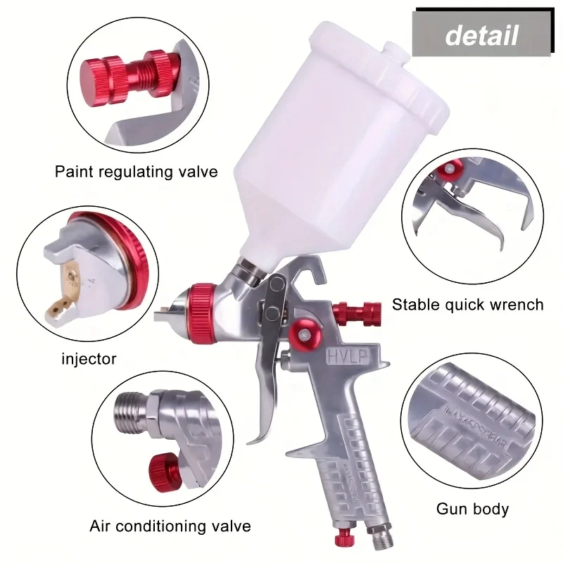High Quality 1.4mm Nozzle Professional HVLP Spray Gun 600ML Gravity Feed Airbrush Kit For Car Furniture Painting
High Quality 1.4mm Nozzle Professional HVLP Spray Gun 600ML Gravity Feed Airbrush Kit For Car Furniture Painting