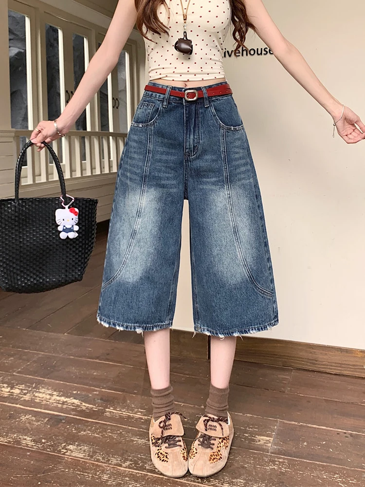 American Retro High Waist Seven-Foot Jeans Women's Summer New Style Slimming Frayed Wide Leg Pants Versatile Trendy Trousers
American Retro High Waist Seven-Foot Jeans Women's Summer New Style Slimming Frayed Wide Leg Pants Versatile Trendy Trousers