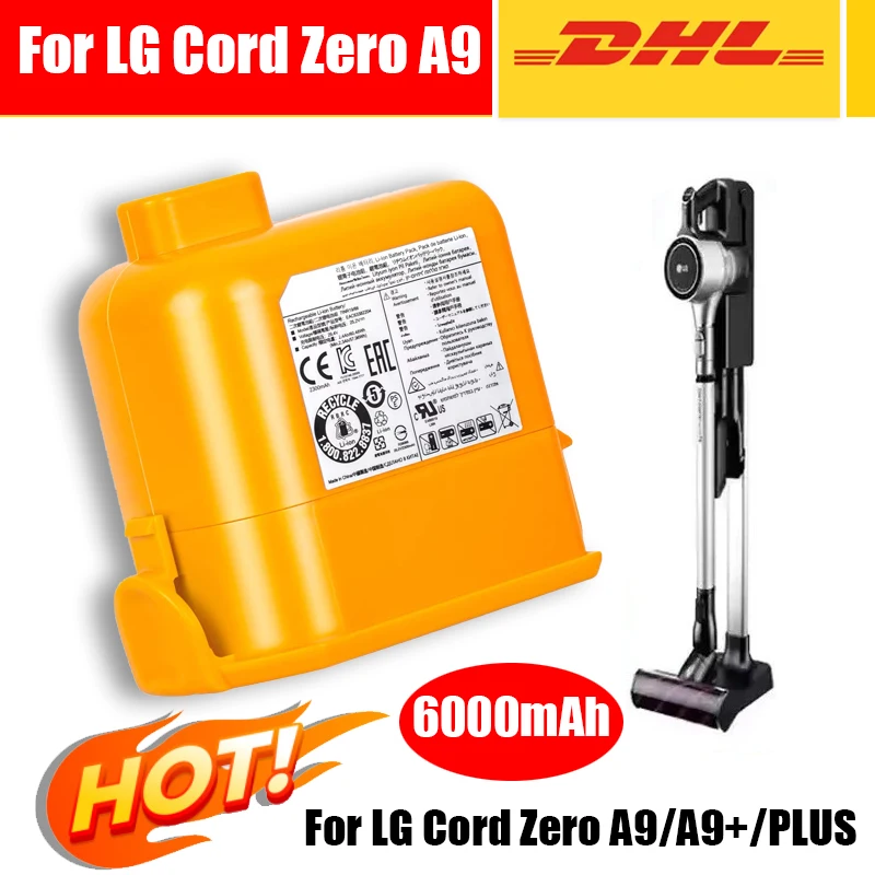 2025 5.0/6.0Ah Vacuum Cleaner battery EAC63758601 for LG Cord Zero A9,Cord Zero A9+,A9, Cord Zero A9 Plus,A9M,A958,A958SK
2025 5.0/6.0Ah Vacuum Cleaner battery EAC63758601 for LG Cord Zero A9,Cord Zero A9+,A9, Cord Zero A9 Plus,A9M,A958,A958SK
