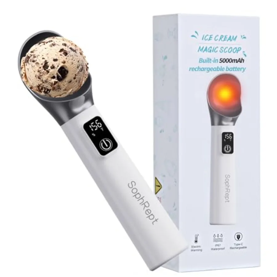 Heated Ice Cream Scoop Rechargeable 5000mAh 20W Fast Charging 30s Heat Up 158°F Electric Self-Warming Scooper for Hard Frozen D
Heated Ice Cream Scoop Rechargeable 5000mAh 20W Fast Charging 30s Heat Up 158°F Electric Self-Warming Scooper for Hard Frozen D