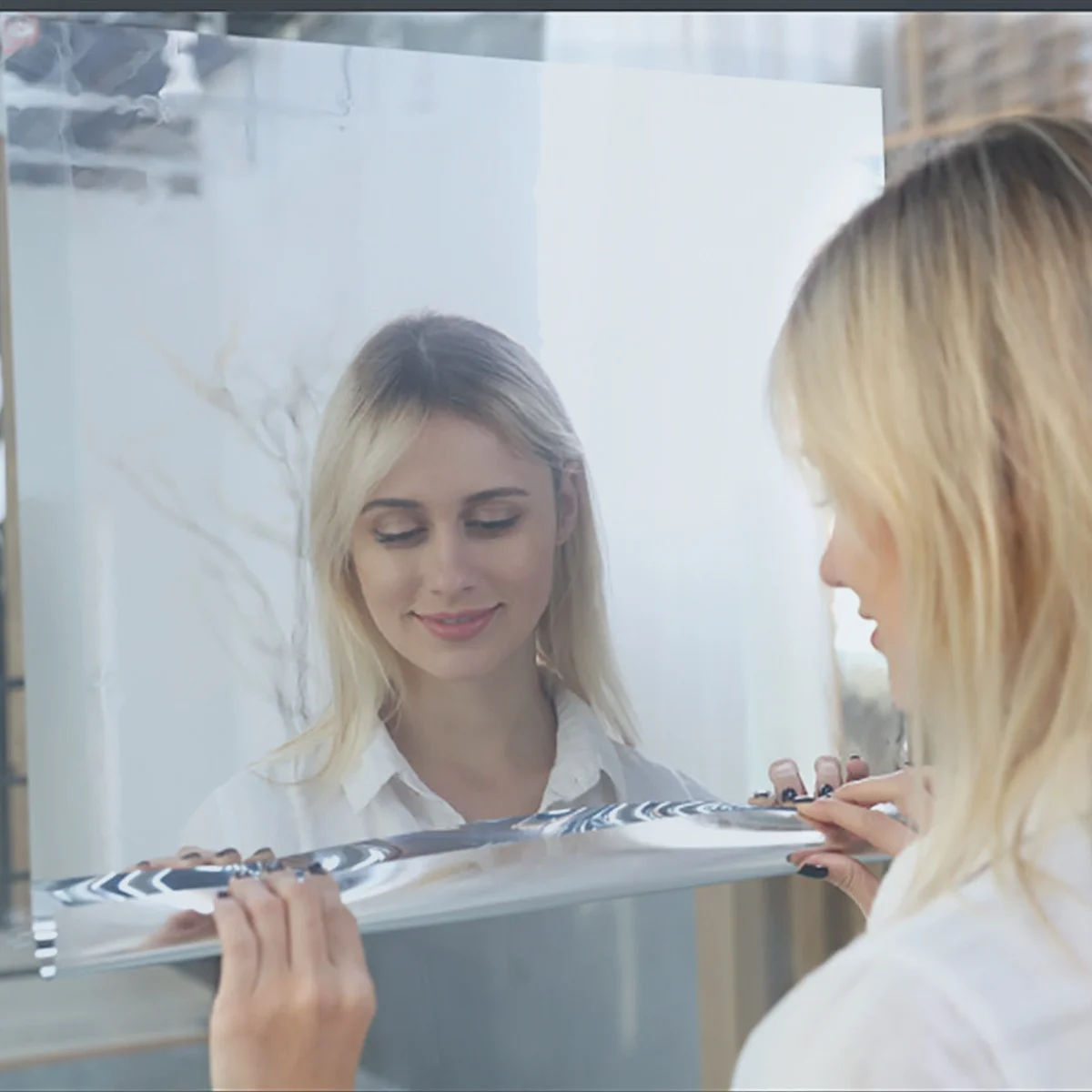 2Pcs Waterproof Mirror Sticker Simple Self Adhesive Mirror Surface Wall Stickers Clear Reflection for Home DIY Decoration
2Pcs Waterproof Mirror Sticker Simple Self Adhesive Mirror Surface Wall Stickers Clear Reflection for Home DIY Decoration