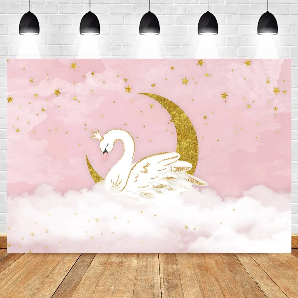 Dreamy Swan Princess Baby Birthday Photography Backdrop Moon Stars Photocall Party Decor Photographic Background Photo Studio
Dreamy Swan Princess Baby Birthday Photography Backdrop Moon Stars Photocall Party Decor Photographic Background Photo Studio