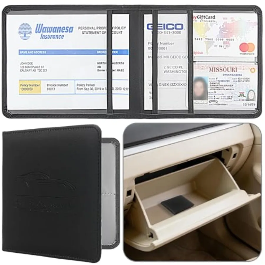 Car Registration and Insurance Holder, Premium Pu Leather Vehicle Glove Box Organizer - for Driver License, Card and Eential Do
Car Registration and Insurance Holder, Premium Pu Leather Vehicle Glove Box Organizer - for Driver License, Card and Eential Do