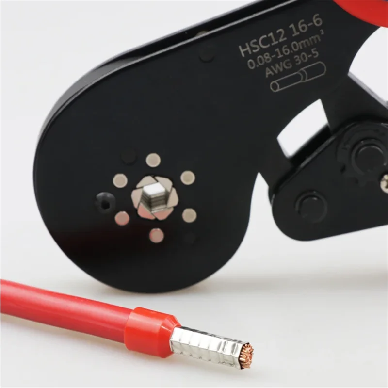 Mini Ferrule Crimping Tool HSC12 16-6 Tubular Terminal Electrical Clamps for Large Size Terminals 0.08-16mm²/30-5AWG
Mini Ferrule Crimping Tool HSC12 16-6 Tubular Terminal Electrical Clamps for Large Size Terminals 0.08-16mm²/30-5AWG
