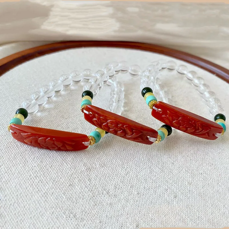 New Women's Agate Red White Spliced Festival Bracelet
New Women's Agate Red White Spliced Festival Bracelet