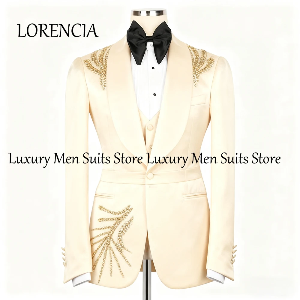 Matel Ornaments Male Suits 3 Pieces Double Breasted Wedding Party Groom Tuxedo 2025 Customized Blazer Pants Vest fatos de homem
Matel Ornaments Male Suits 3 Pieces Double Breasted Wedding Party Groom Tuxedo 2025 Customized Blazer Pants Vest fatos de homem