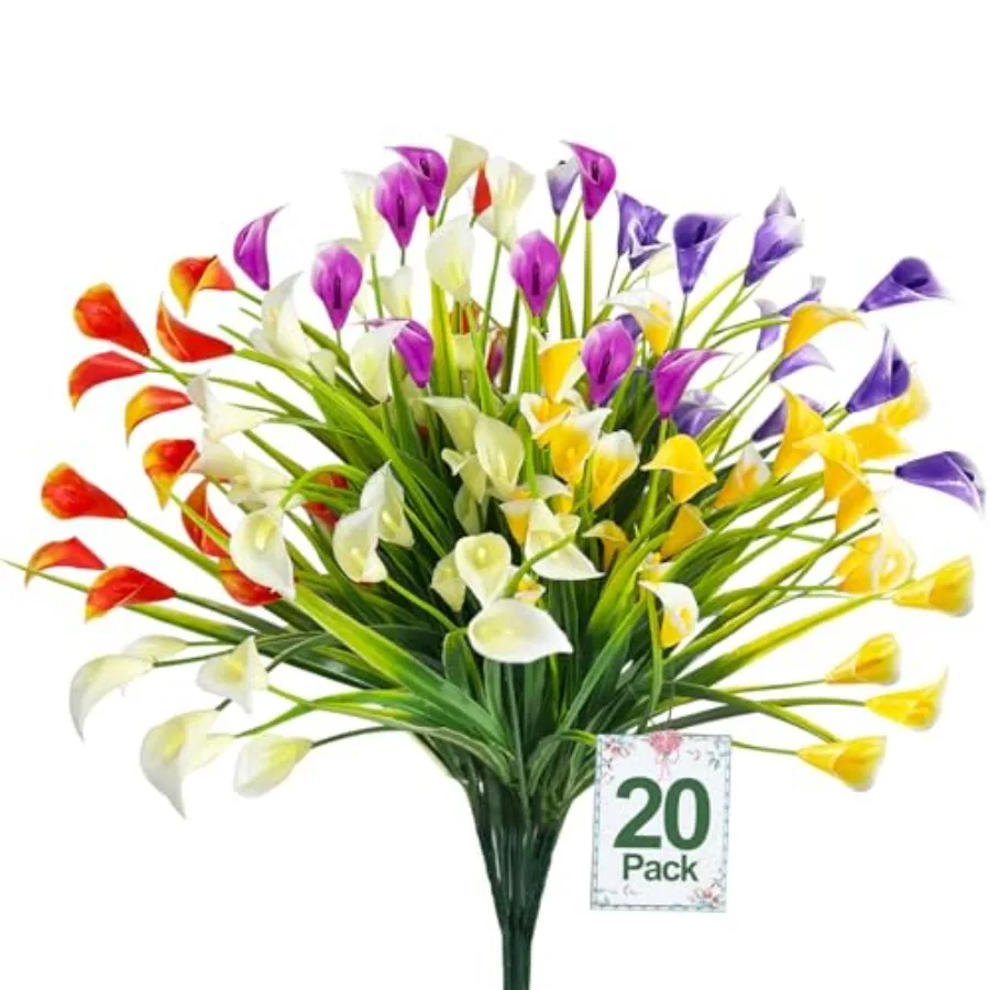 Calla Lily 400 Heads Artificial Flowers for Outdoors, Fake Plants UV Resistant Faux Plastic Fake Flowers for Indoor Planter Por
Calla Lily 400 Heads Artificial Flowers for Outdoors, Fake Plants UV Resistant Faux Plastic Fake Flowers for Indoor Planter Por