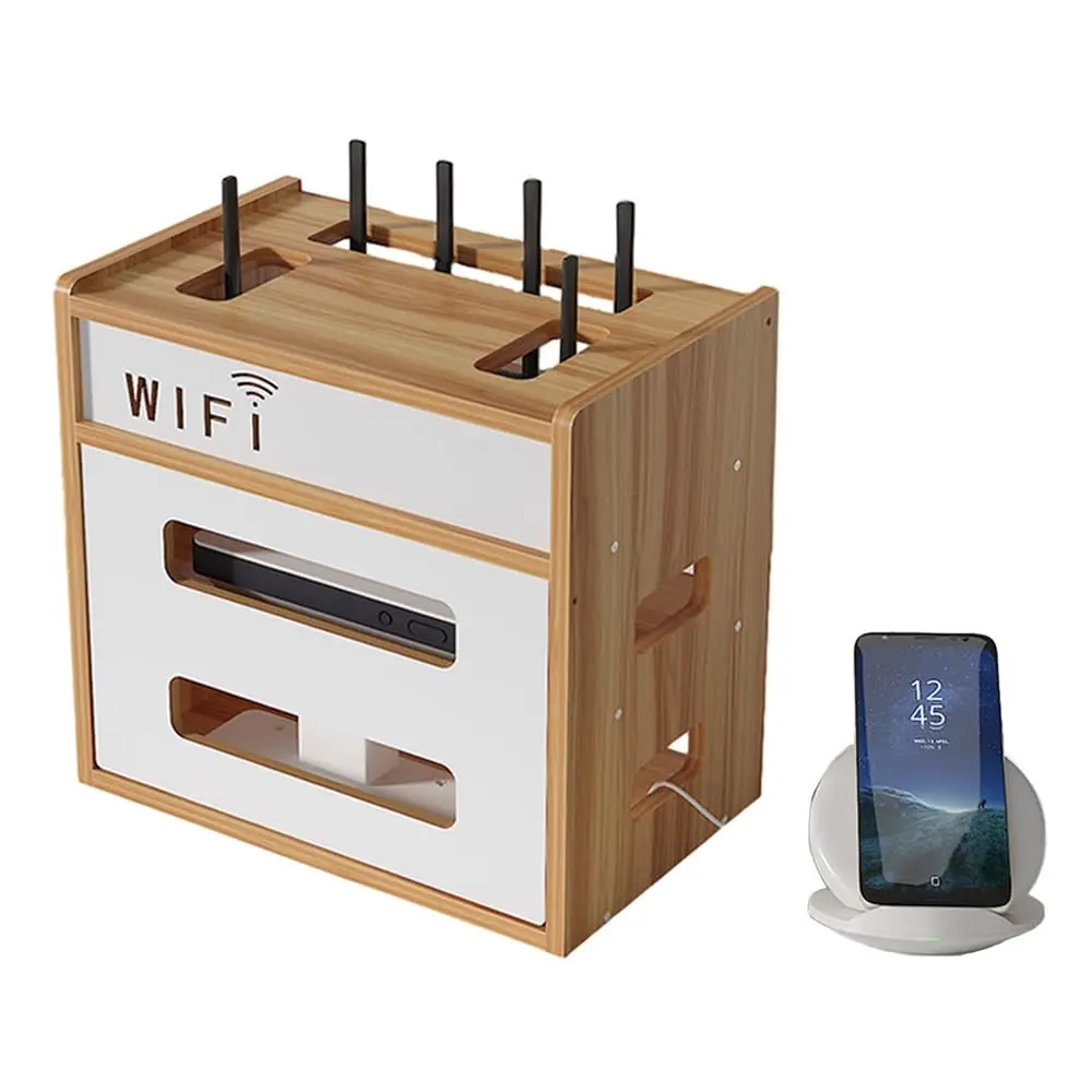 Деревянная подставка для роутера, настольный органайзер для Wi-Fi роутера, стойка для модема, подставка для роутера с защитными бортиками, стеллаж для хранения, система организации кабелей
Деревянная подставка для роутера, настольный органайзер для Wi-Fi роутера, стойка для модема, подставка для роутера с защитными бортиками, стеллаж для хранения, система организации кабелей