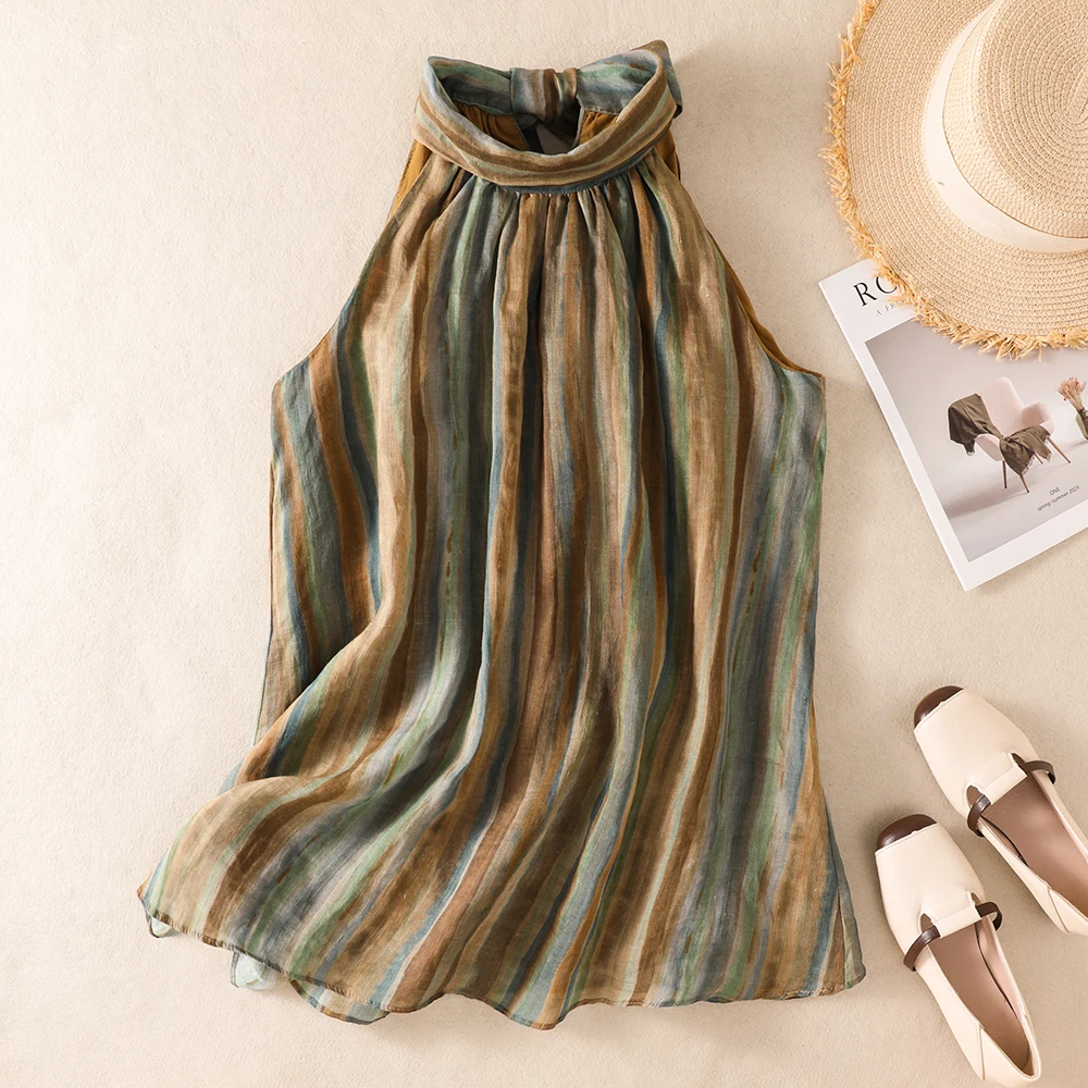 Retro Ethnic Style Printed Sleeveless Chiffon Top Women Beautiful Absolutely Stunning Summer New Fashionable Trendy Blouse
Retro Ethnic Style Printed Sleeveless Chiffon Top Women Beautiful Absolutely Stunning Summer New Fashionable Trendy Blouse